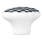 Black ice checkered pattern keramische knop (Zijkant)