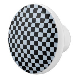 Black ice checkered pattern keramische knop