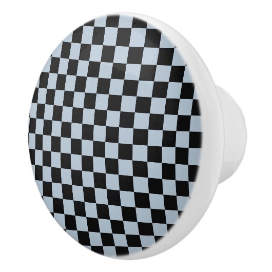 Black ice checkered pattern keramische knop (Rechts)