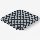 Black ice checkered pattern papieren bordje (Gebogen)