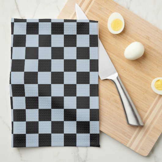 Black ice checkered pattern theedoek (Quarter Fold)