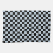 Black ice checkered pattern theedoek (Horizontaal)