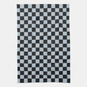 Black ice checkered pattern theedoek (Verticaal)