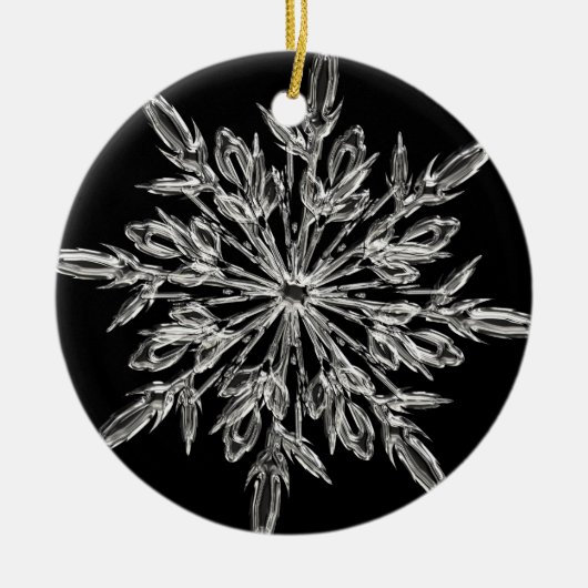 Black Ice Crystal Keramisch Ornament (Voorkant)