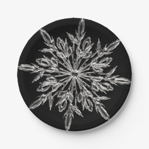 Black Ice Crystal Papieren Bordje