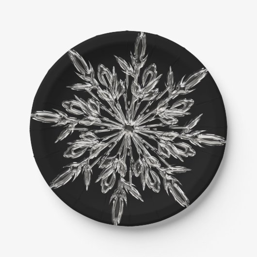 Black Ice Crystal Papieren Bordje (Voorkant)