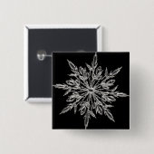 Black Ice Crystal Vierkante Button 5,1 Cm (Voorkant /achterkant)