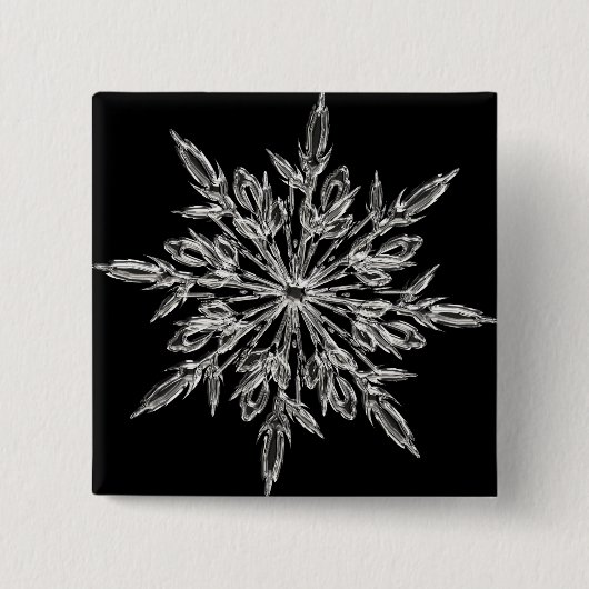 Black Ice Crystal Vierkante Button 5,1 Cm (Voorkant)