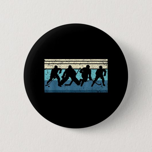Black Ice Hockey Ronde Button 5,7 Cm (Voorkant)