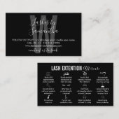 Black Icon Lash Extension Natercare Instruction Visitekaartje (Voorkant / Achterkant)
