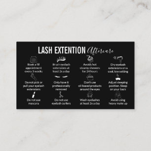 Black Icon Lash Extension Natercare Instruction Visitekaartje