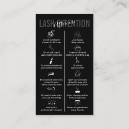 Black Icon Makeup Lash Extension Aftercare Visitekaartje