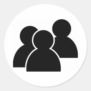 Black Icon Mensen Ronde Sticker