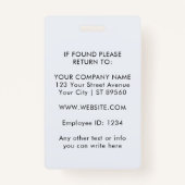 Black ID Card | Business Logo Employee Photo Badge (Achterkant)