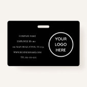 Black ID Kaart Company Employee Badge Modern (Achterkant)