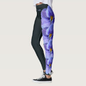 Black Illinois State Flower Blue Violet Leggings (Links)