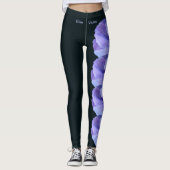 Black Illinois State Flower Blue Violet Leggings (Voorkant)