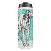 Black Illustration Front Greyhound van Moriz Jung Thermosbeker (Voorkant)
