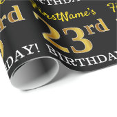 Black, Imitation Gold "23rd BIRTHDAY" Cadeaupapier (Rol Hoek)