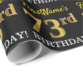Black, Imitation Gold "73rd BIRTHDAY" Cadeaupapier (Rol Hoek)