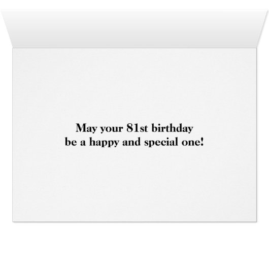 Black, Imitation Gold "81st BIRTHDAY"-Kaart (Binenzijde Horizontaal (Onderkant))