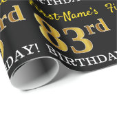 Black, Imitation Gold "83rd BIRTHDAY" Cadeaupapier (Rol Hoek)