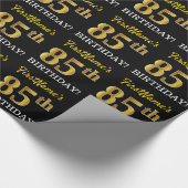 Black, Imitation Gold "85th BIRTHDAY" Cadeaupapier (Hoek)