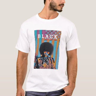 "BLACK" IN AMERIKA - ANGELA DAVIS BLACK HISTORY T-SHIRT