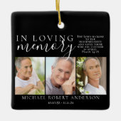 Black in Loving Memory Photo Memorial Tribution Keramisch Ornament (Voorkant)