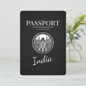 Black India Passport Bewaar de datum Save The Date (Staand voorkant)
