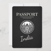 Black India Passport Bewaar de datum Save The Date (Voorkant)