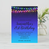 Black Indigo Aqua Starry Ombre Street Lights Kaart (Staand voorkant)