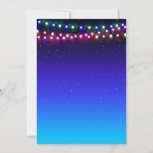Black Indigo Aqua Starry Ombre Street Lights Kaart (Achterkant)
