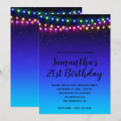 Black Indigo Aqua Starry Ombre Street Lights Kaart (Voorkant / Achterkant)