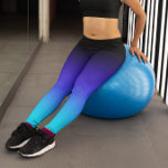 Black Indigo Blue en Aqua Gradient Leggings<br><div class="desc">Een zwart,  indigo paars en aqua blauw ombre. Multicolored girale kleurengradiënt. U kunt een tekstbericht aan creëer uw eigen gepersonaliseerd ontwerp toevoegen.</div>