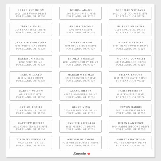 Black | Individuele gast Adresetiketten Sticker (Vel)