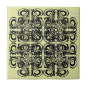 Black Infinity Pattern Retro Tiles Tegeltje (Voorkant)