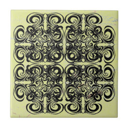 Black Infinity Pattern Retro Tiles Tegeltje