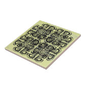 Black Infinity Pattern Retro Tiles Tegeltje (Zijkant)