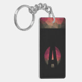 Black initiaal round logo modern ombre sleutelhang sleutelhanger (Voorkant Links)