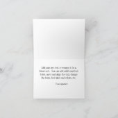 Black Initiaal Vine Script Monogram DIY BG Notitiekaartje (Binnen)