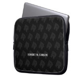 Black Initial pattern Laptop Case for Anyone (Voorkant Links)