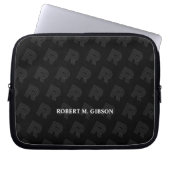 Black Initial pattern Laptop Case for Anyone (Voorkant)