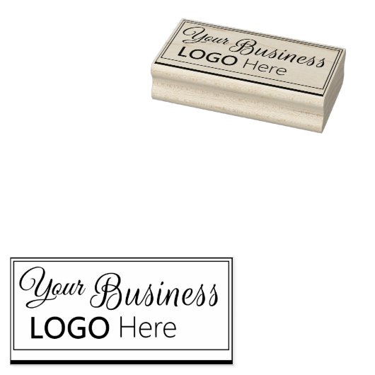 Black Ink Business Logo Rubberstempel (Gestempeld)