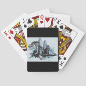 Black Ink City Drawing Pokerkaarten (Achterkant)