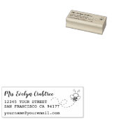 Black Ink Custom Name Bee Return Address Rubberstempel (Gestempeld)