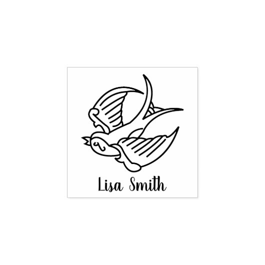 Black Ink Custom Name Signature Wood Print Tattoo Rubberstempel (Afrduk)