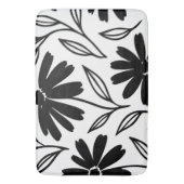 Black Ink Daisies Boho Badmat (Voorkant Verticaal)