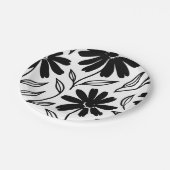 Black Ink Daisies Boho Bruiloftsborrel Papieren Bordje (Gekanteld)