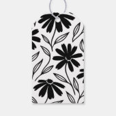 Black Ink Daisies Boho Bruiloftsfeest Cadeaulabel (Achterkant)